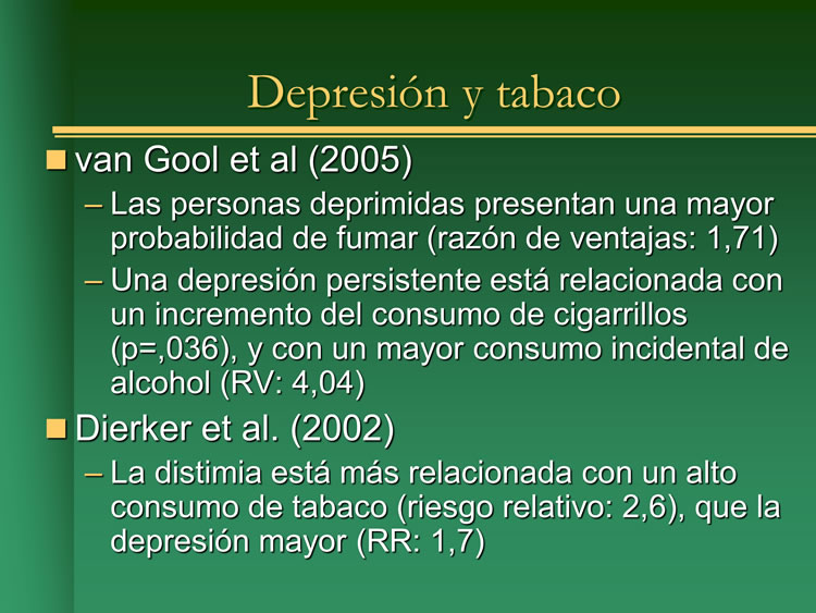 Depresión y tabaco